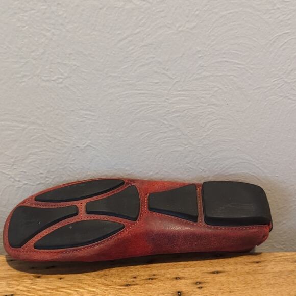 Donald J. Pliner Made in Italy Vesta Red Distressed Driving Mocassins Size 6.5 - Picture 12 of 12